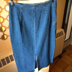 J. Crew Front Slit Denim Pencil Skirt